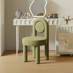 Green upholstered vanity stool for contemporary decor