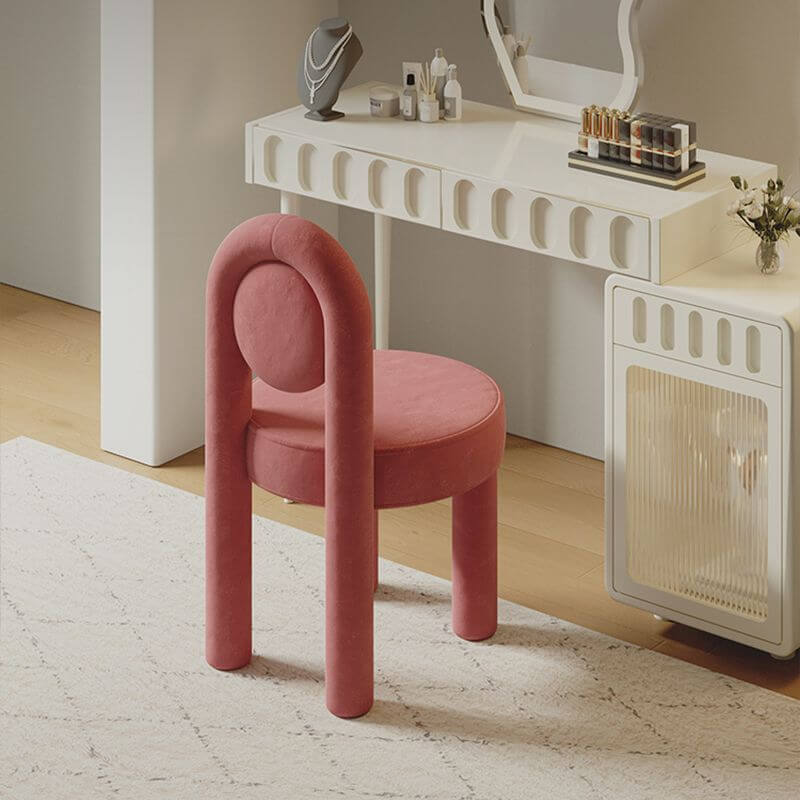 モダンなアクセントスツールのためのメタルフレームのエレガントな装飾バニティスツール サブ画像