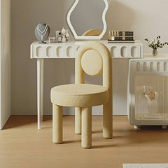 Modern yellow upholstered vanity stool design