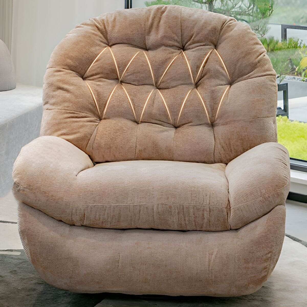 Eleganter Samt-Schwenk-Sessel mit einfarbigem Muster Zweitbild