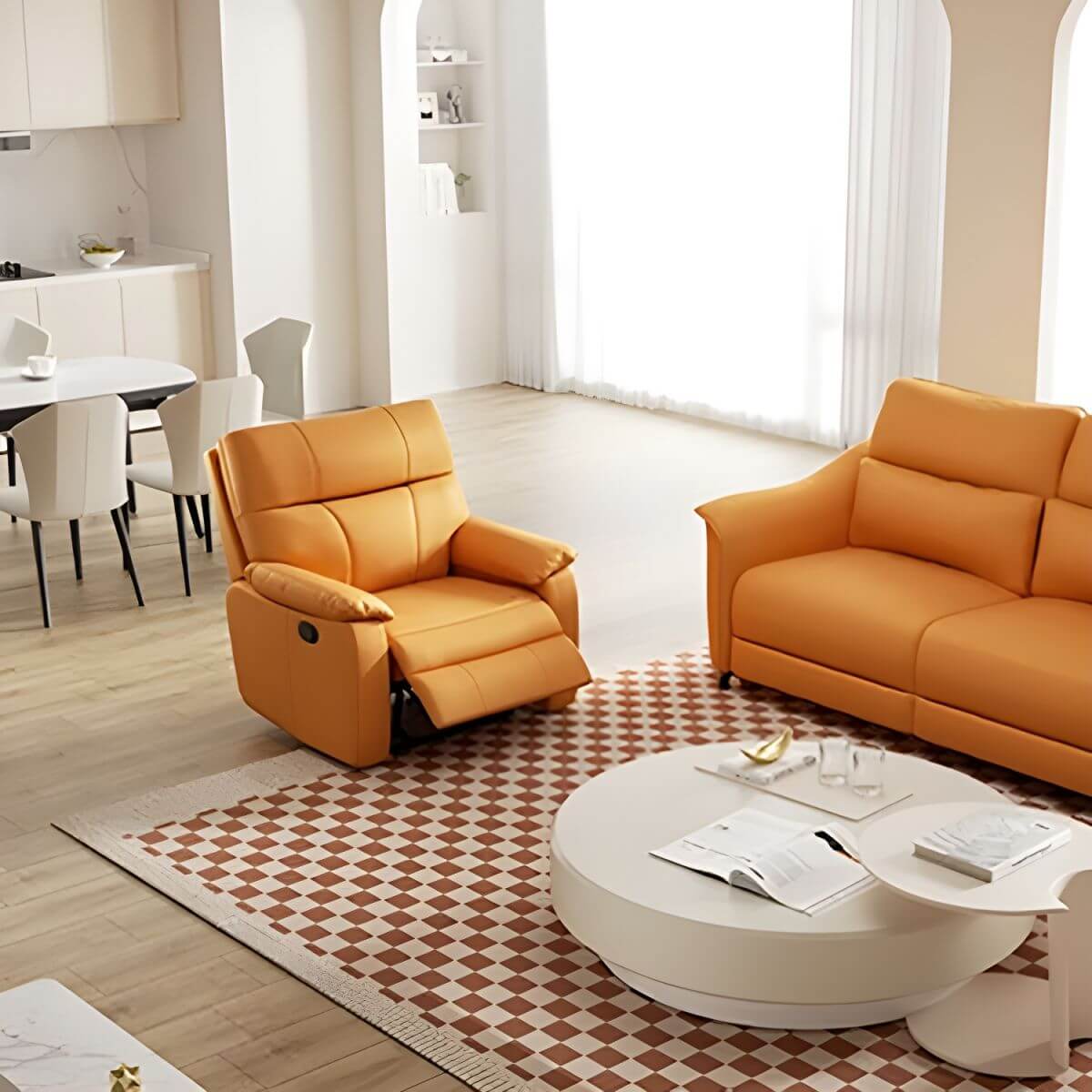 Eleganter Holz-Sessel im modernen Stil mit verriegelbarem Rücken und unabhängiger Fuß-/Rückenbewegung Zweitbild