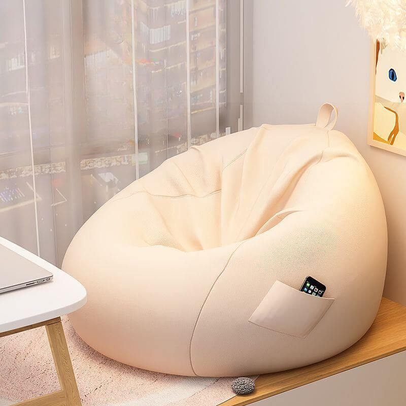 Environmentally friendly children's flannel bean seat in pink Main image