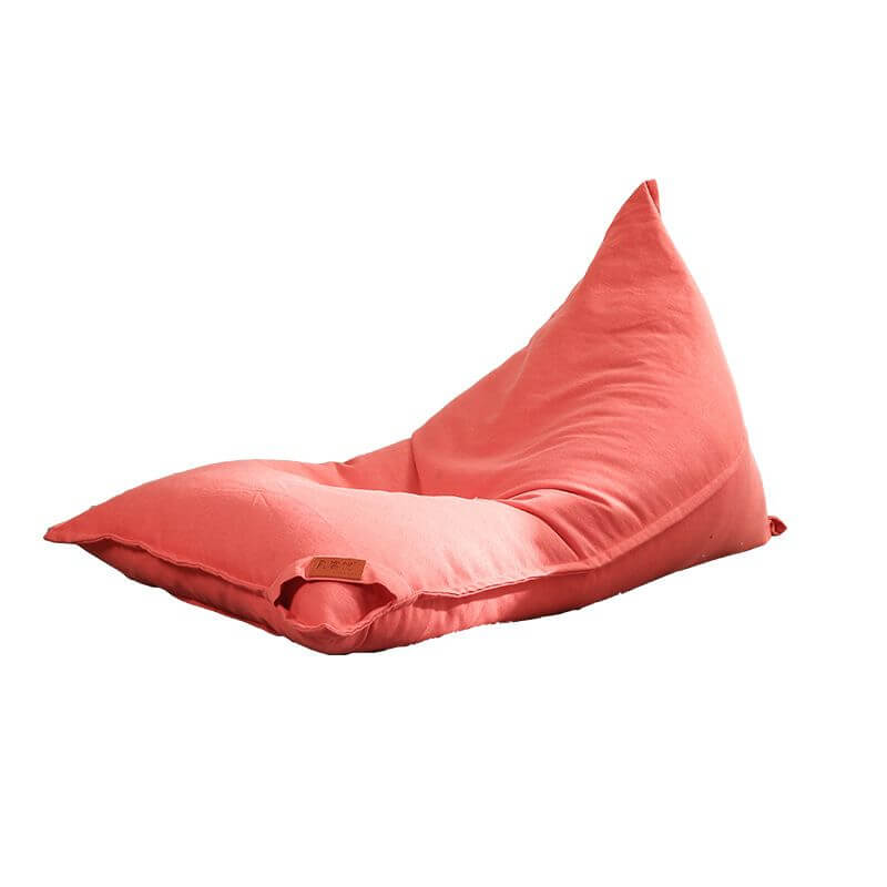 Flannel bean bag lounger in red color