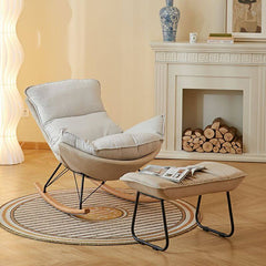 Chalk rocking chair with flared arms