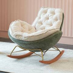 Chic Wooden Rocking Chair with Flared Arms