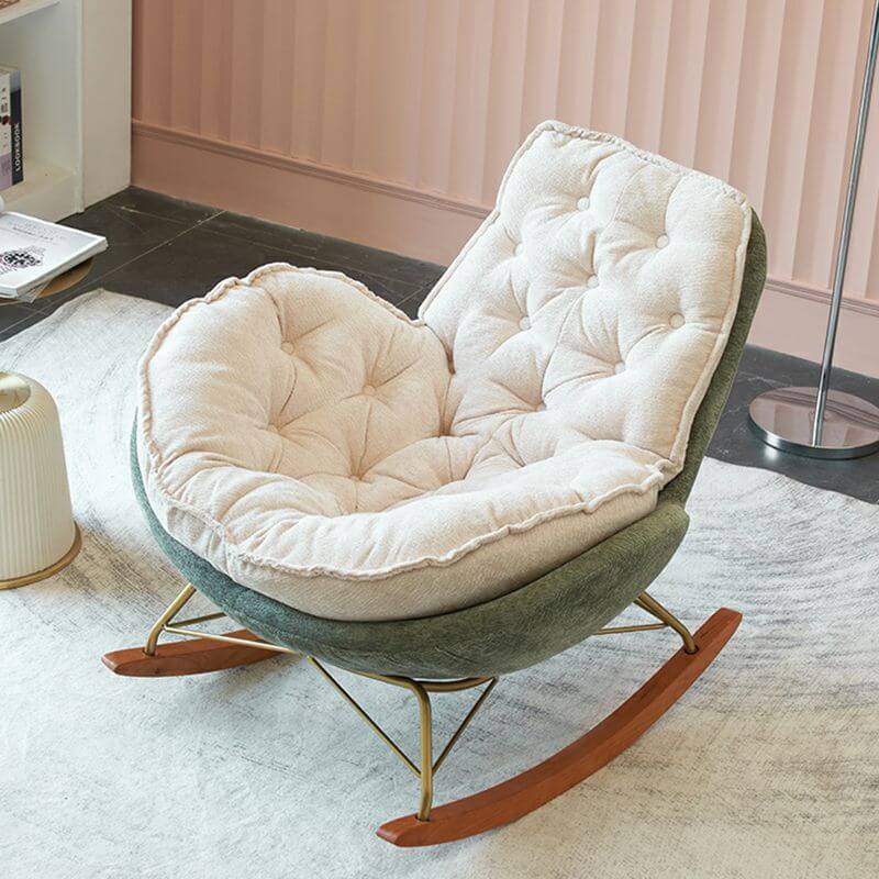 Ergonomischer und stationärer Baby-Schaukelstuhl mit Rücken und ausgestellten Armlehnen Zweitbild