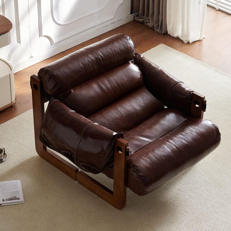 Ergonomic Ash Wood Arm Chair with Toboggan Base for Drawing Room Secondary image