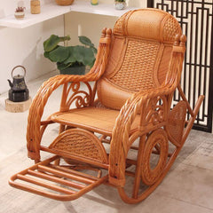 Contemporary wicker rocking chair in living room