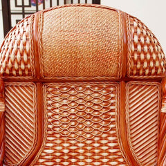 Wicker and rattan rocking chair in Coffee color