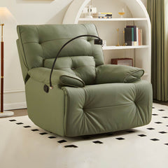 Ergonomic Faux Leather Recliner in Dark Green