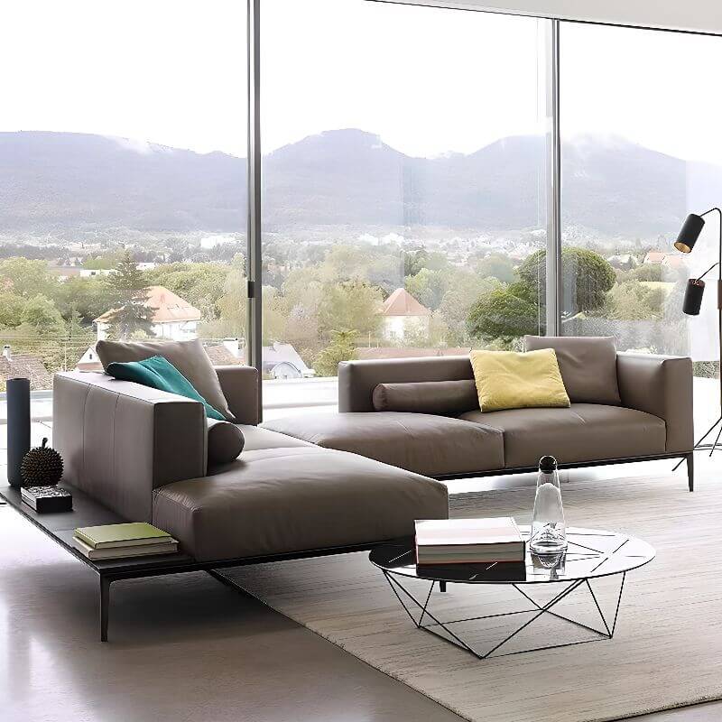 人間工学に基づいた本革シェーズラウンジアクセントチェア サブ画像