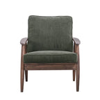 Detail of wooden armrests on chair