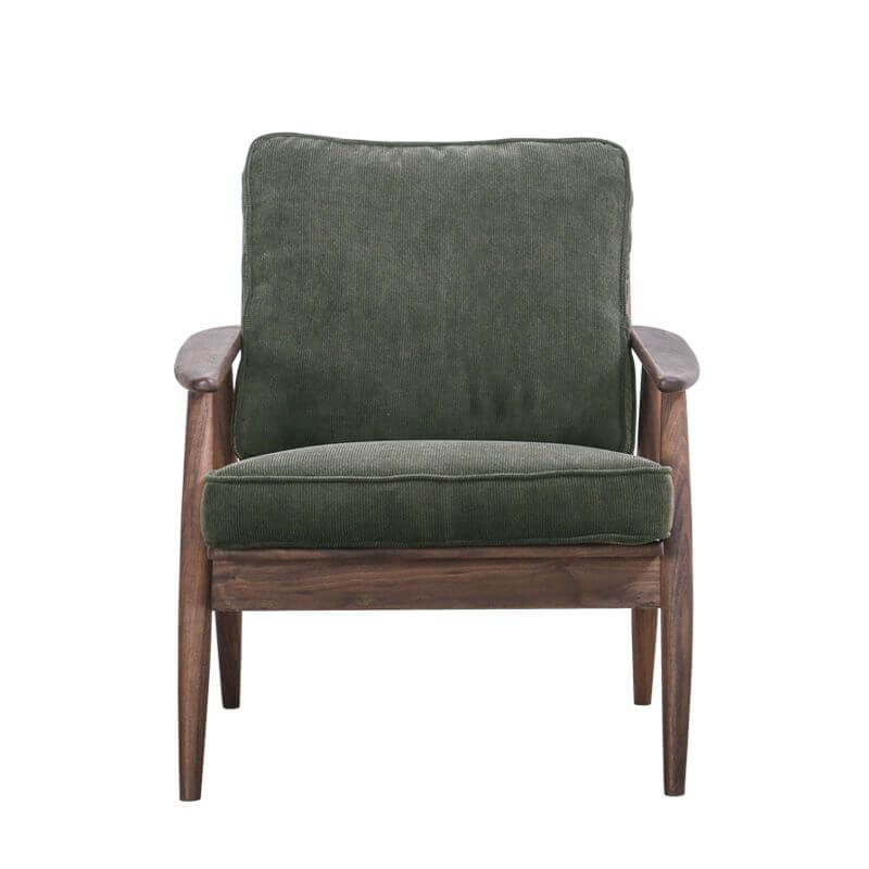 Detail of wooden armrests on chair