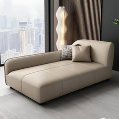 Solid color chaise lounge with left armrest