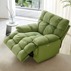 Front view of Ergonomic Power Recliner in green leather