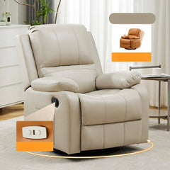 Gray ergonomic recliner with swivel rocker base