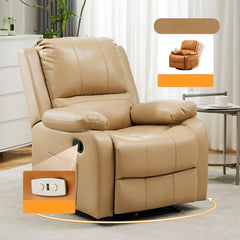 Stylish ergonomic recliner in off-white