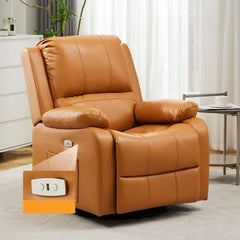 Blue swivel rocker recliner with modern aesthetics