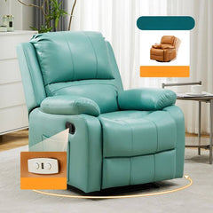 Orange ergonomic recliner with solid color upholstery