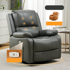 Elegant ergonomic recliner with built-in charger