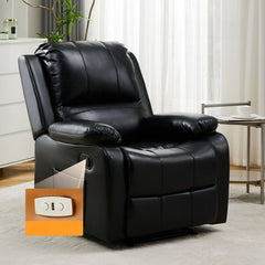 Orange ergonomic recliner with solid color upholstery