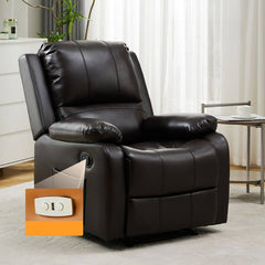 Blue swivel rocker recliner with modern aesthetics