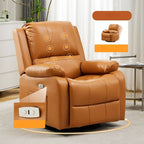 Gray ergonomic recliner with swivel rocker base