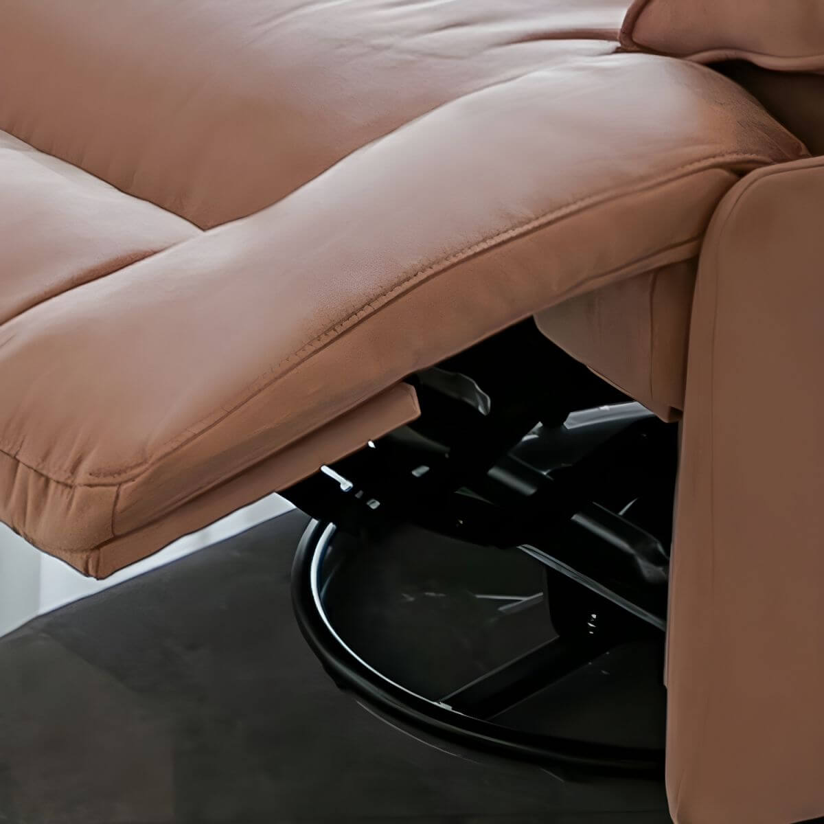 Lemon yellow ergonomic recliner in swivel rocker style