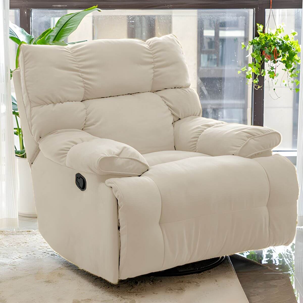 Orange ergonomic recliner with lock adjustment