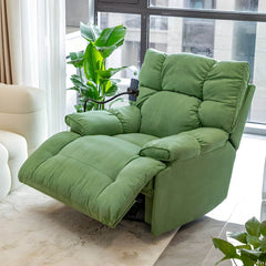 Metal frame ergonomic recliner in green color