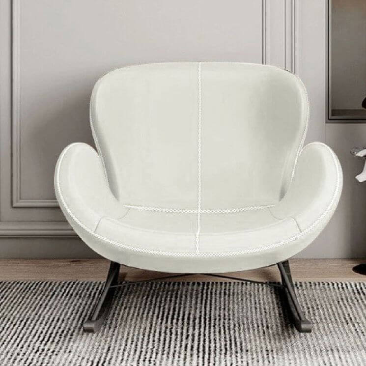 Elegant white rocking couch chair for indoor use