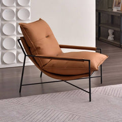 Ergonomic accent chair in sepia and midnight black