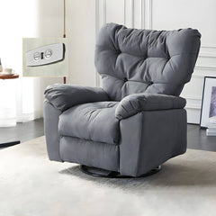 Ergonomic Suede Modern Recliner in Dark Green