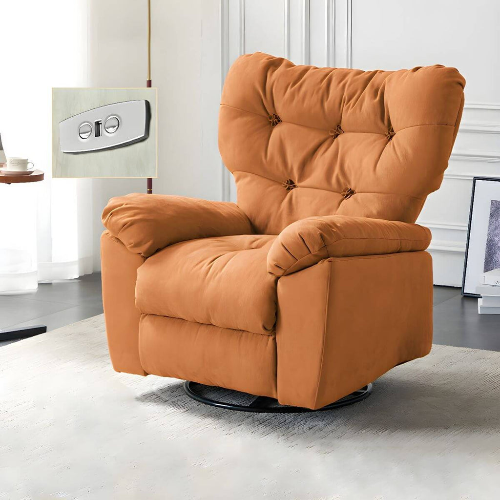 Elegant Suede Recliner with Innovative Design Features
