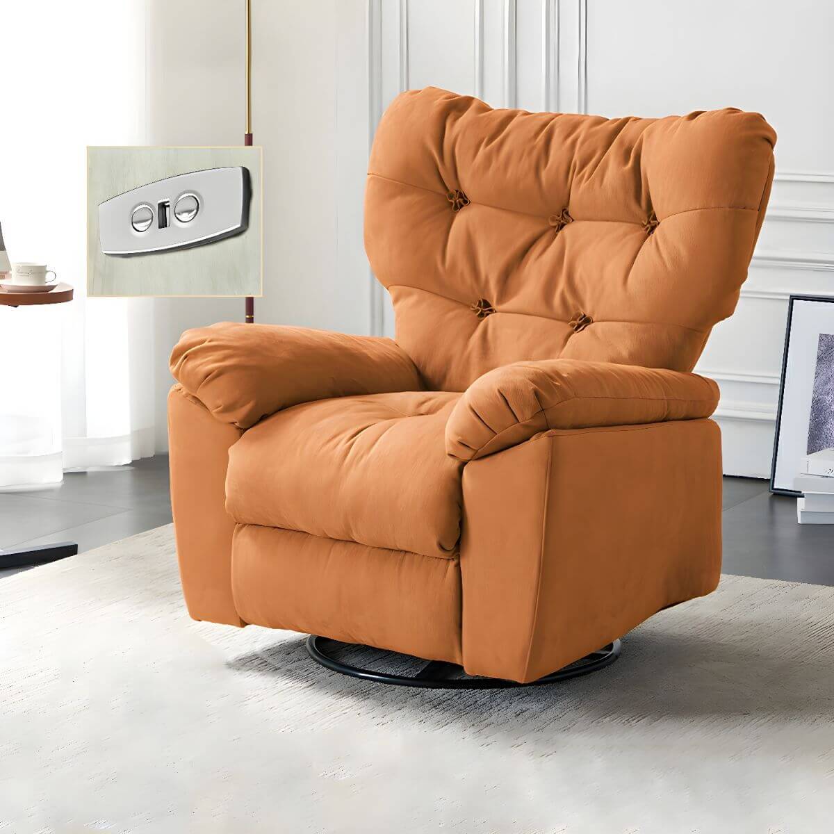 Elegant Suede Recliner with Innovative Design Features