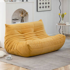 Microfiber leather bean bag chair for two