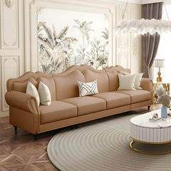 Elegant silhouette of the leather sofa