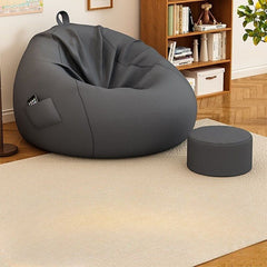 Cotton Blend Bean Bag Chair in Dark Gray