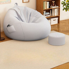 Cotton Blend Bean Bag Chair in Dark Gray