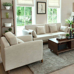 Contemporary loveseat with plush cushioning