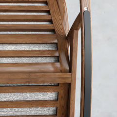 Ash wood leg detail of rocking armchair