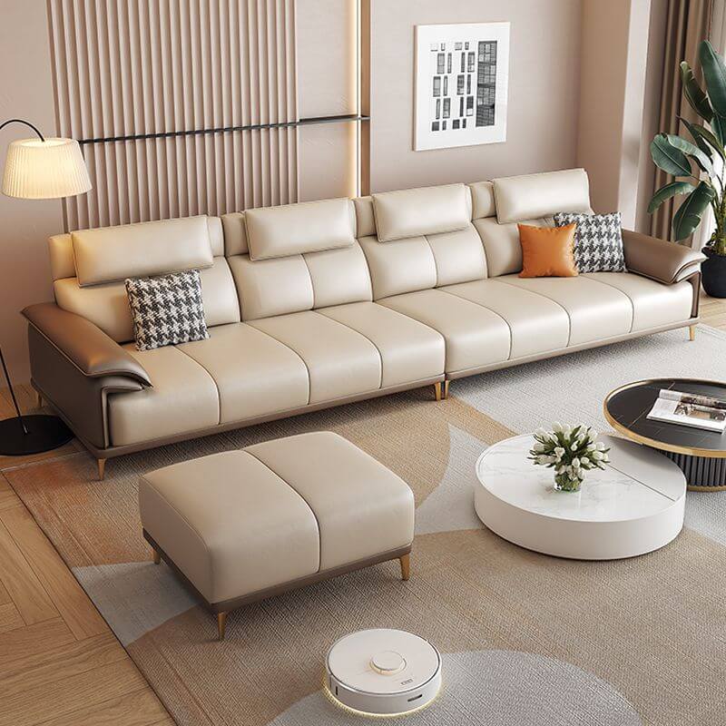 fade-proofed white standard sofa in living room