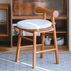 Durable wood frame vanity stool