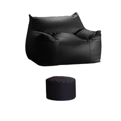 faux leather bean bag chair in living room