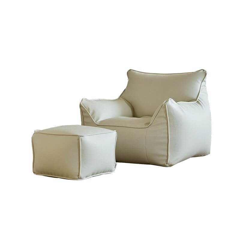 Faux leather bean bag in black