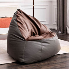 Cozy patchwork bean bag chair with ottoman