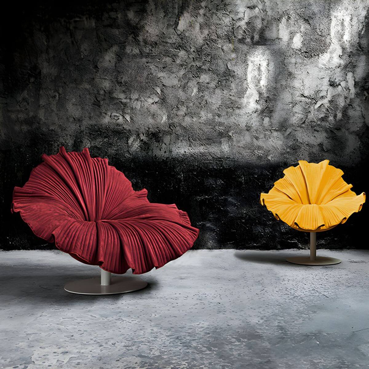 Flannel Armless Papasan Chair with Cushion Swivel Round Base for Bedroom Secondary image