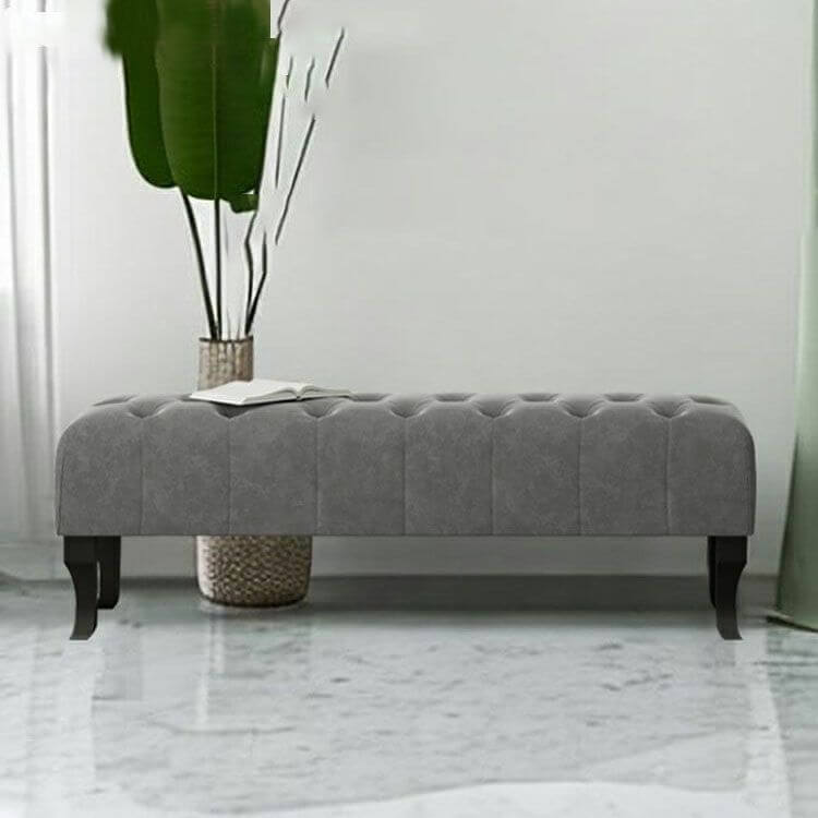 Flannel Rectangle Ottoman in modern living room