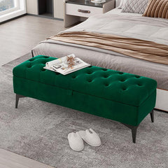 Flannel rectangular storage ottoman in modern style