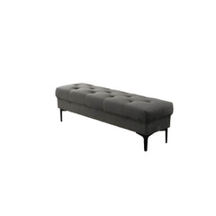 Flannel upholstered modern standard ottoman in grey